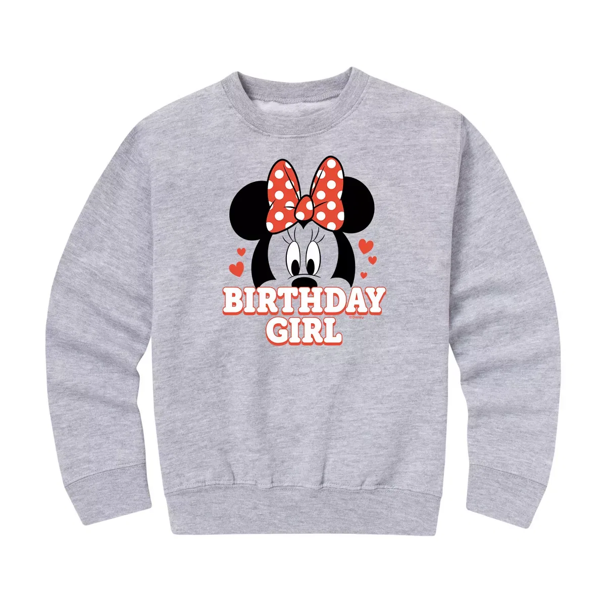 Детское худи с принтом Minnie Face Birthday Girl Disney, Athletic Heather