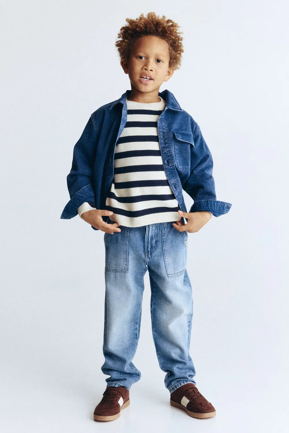 Свободные джинсы с зауженными штанинами H&M, Denimblau