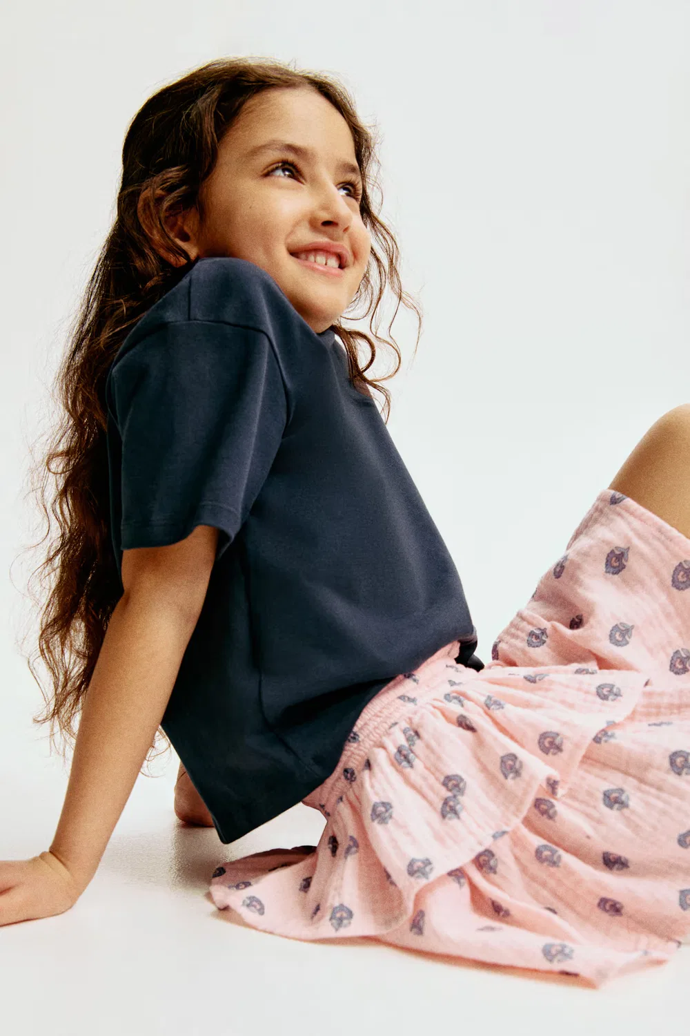 Многоярусная юбка из муслина H&M, Hellrosa/Geblümt — фото 2