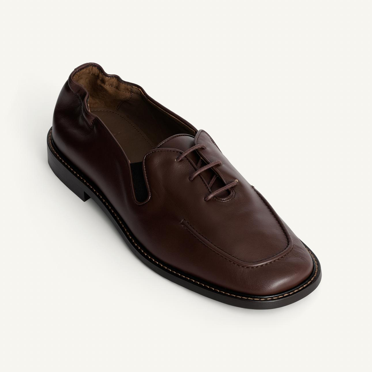 Туфли Zara Leather Shoes, бордовый — фото 4