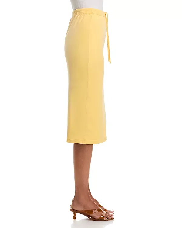 Женская юбка-карандаш из хлопкового пике Acne Studios, Warm Yellow — фото 3