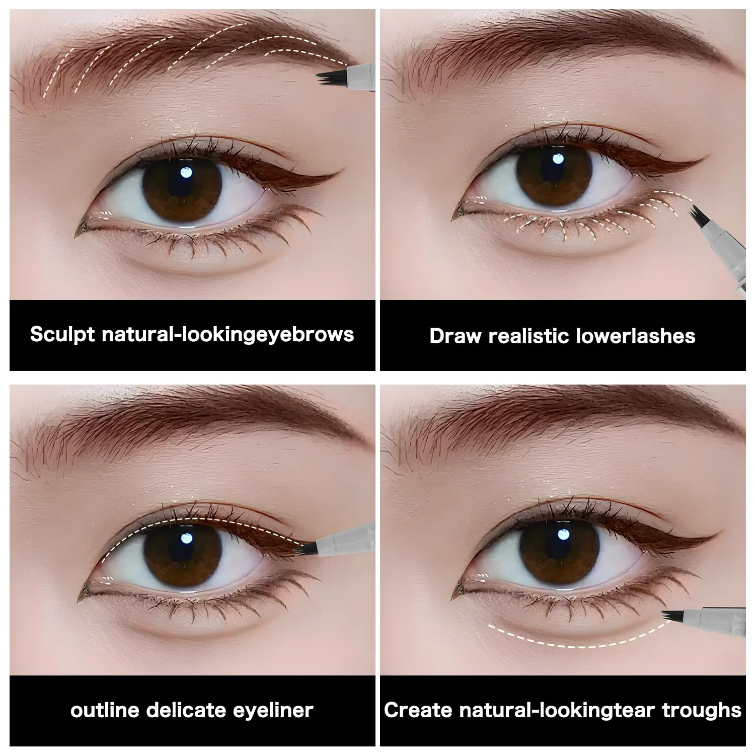 Микроблейдинг карандаш для бровей с разветвленной щетинкой, MOTIBACK, Light Brown — фото 2