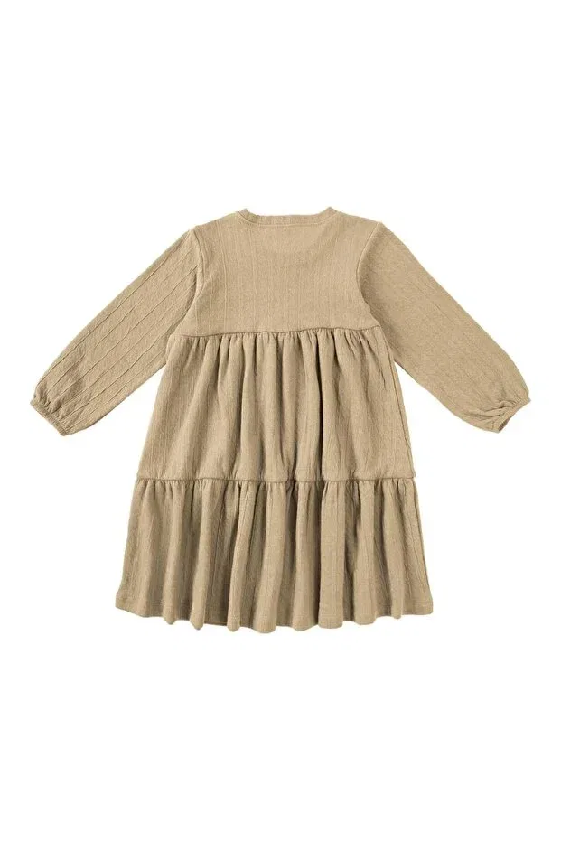 Детское платье для девочек хлопковое Little Gusto, Beige