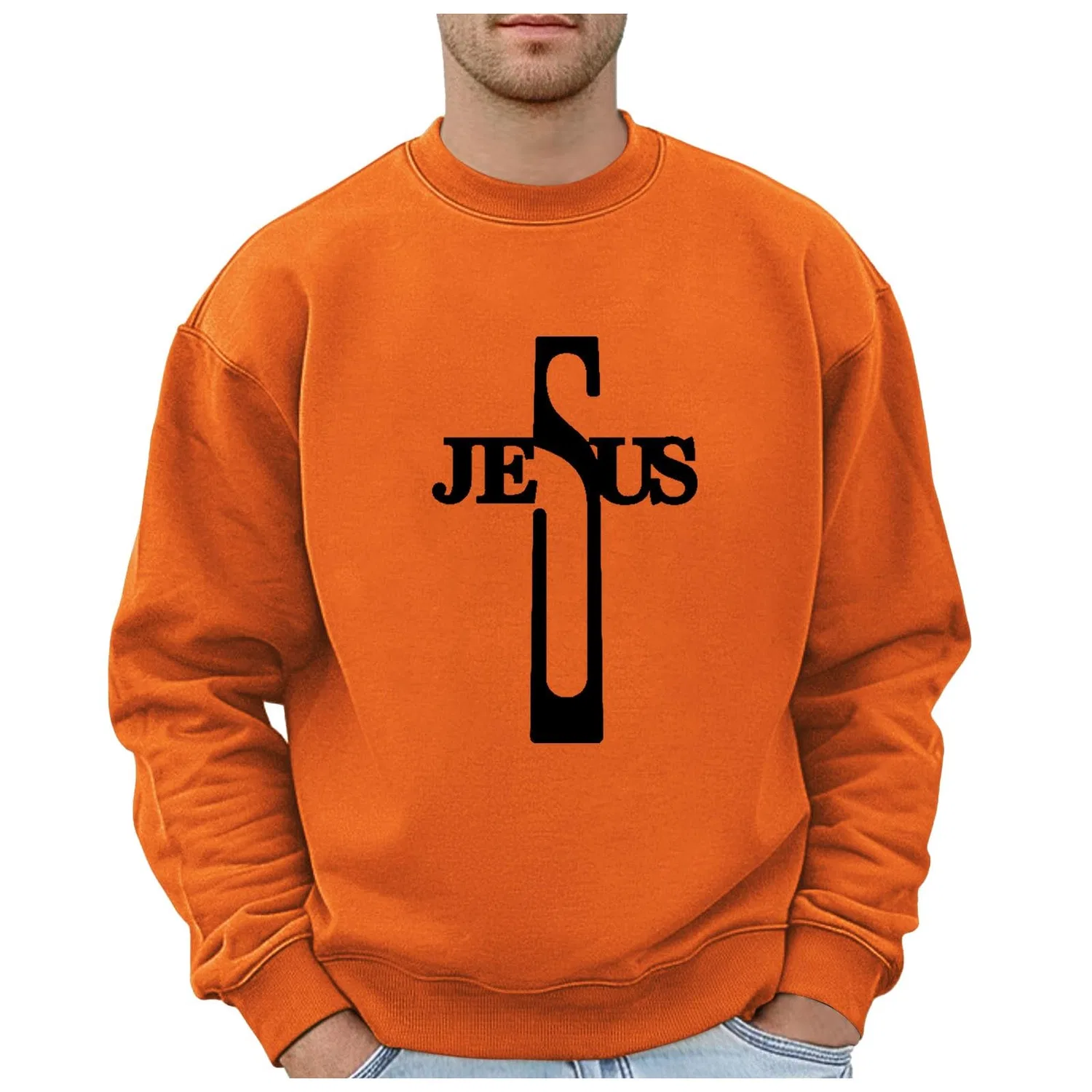 Мужской свитшот с капюшоном Classic Casual, хлопковый, на молнии, Orange