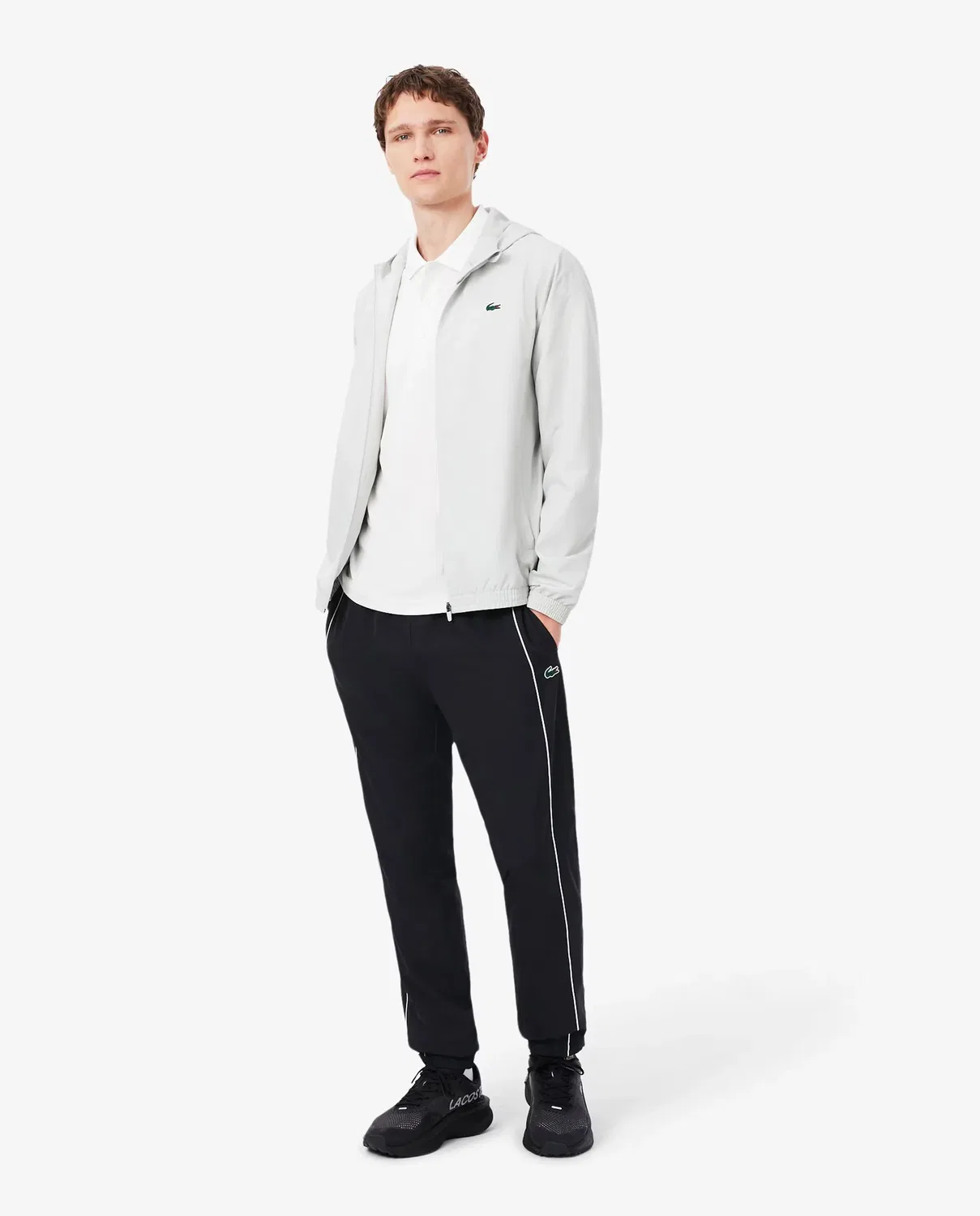 Спортивные брюки Lacoste мужские водоотталкивающие, прямой крой, Blanco — фото 4