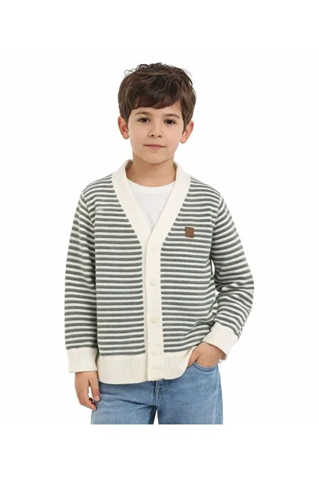Детский кардиган для мальчиков с принтом Nanica Kids, Beige & Green — фото 3
