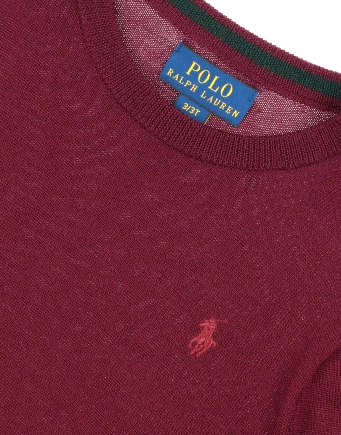 Детский свитер для мальчиков с логотипом Polo Ralph Lauren, бордовый — фото 3
