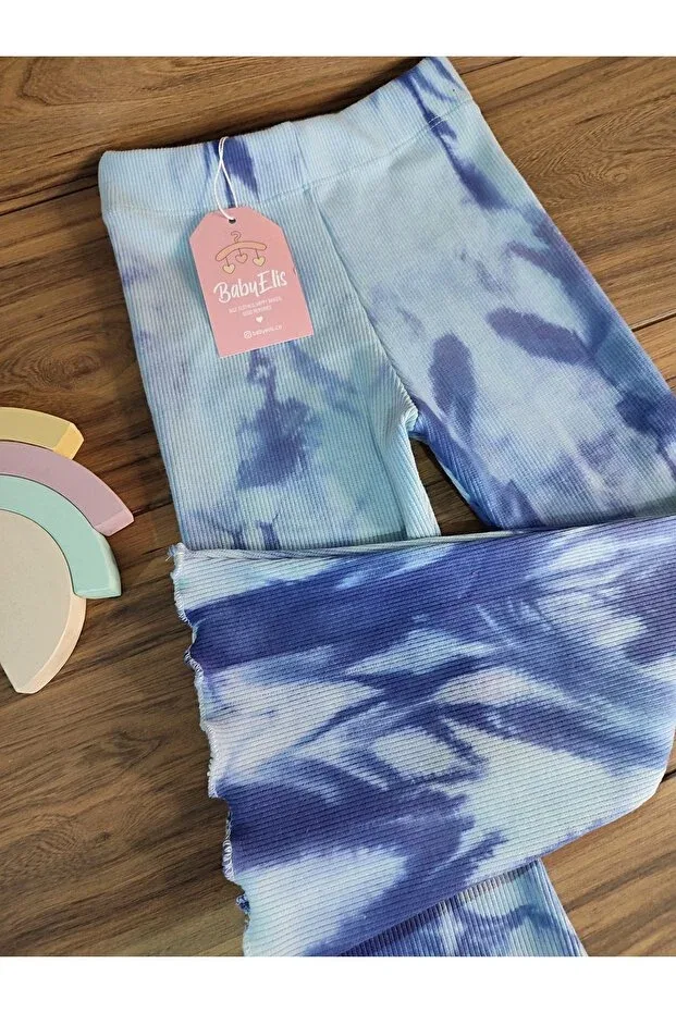 Детские леггинсы для девочек с принтом Babyelisco, Tie-Dye Pattern — фото 3