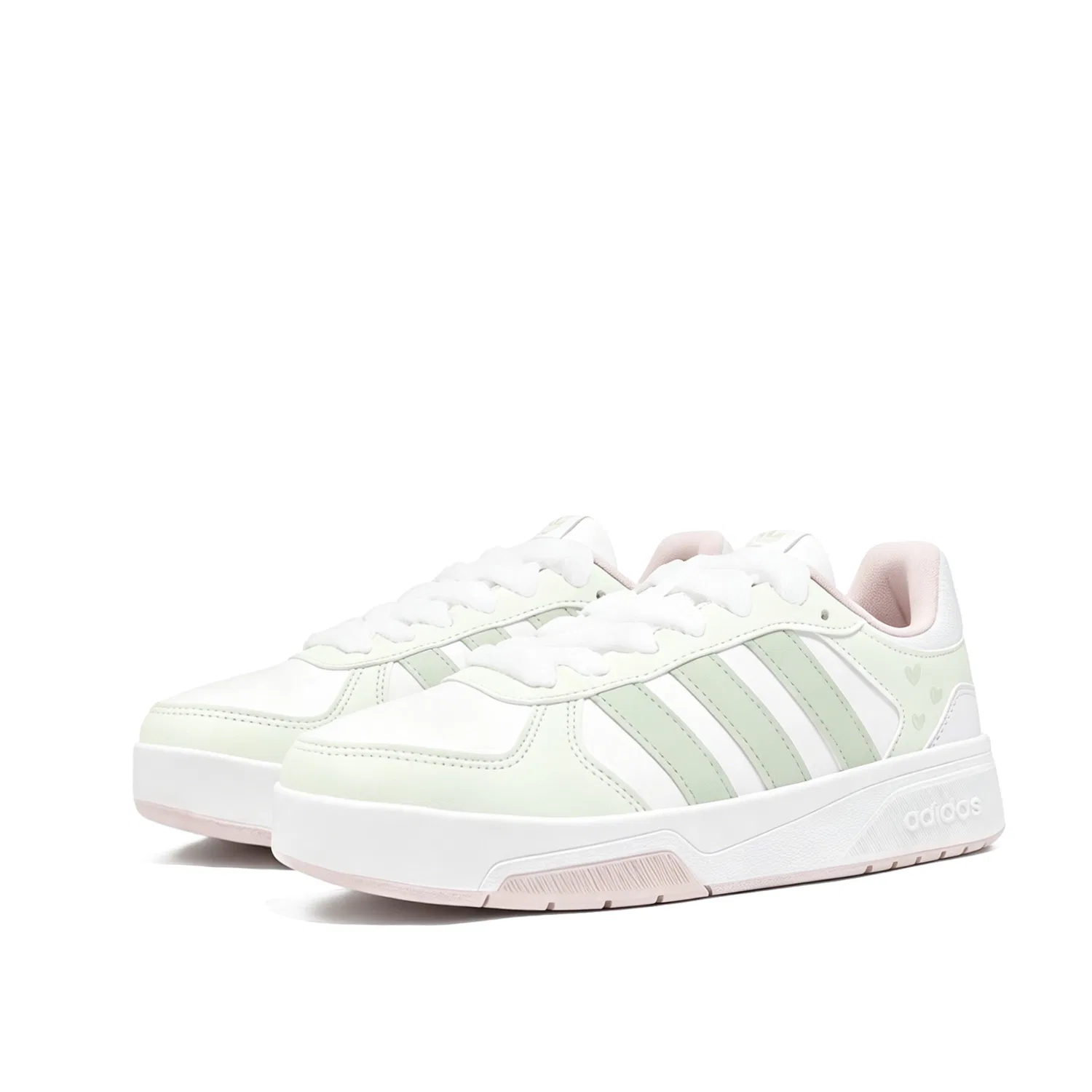 Детские кроссовки-скейтбординг низкие Adidas COURTBEAT, Green White — фото 4