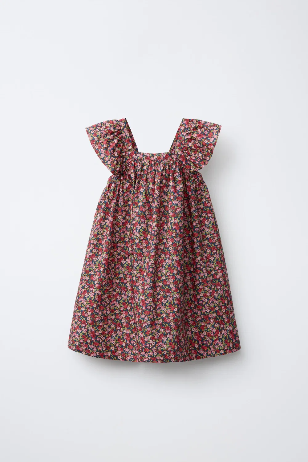 Платье с цветочным принтом, сшитое из ткани Liberty. ZARA, Pink