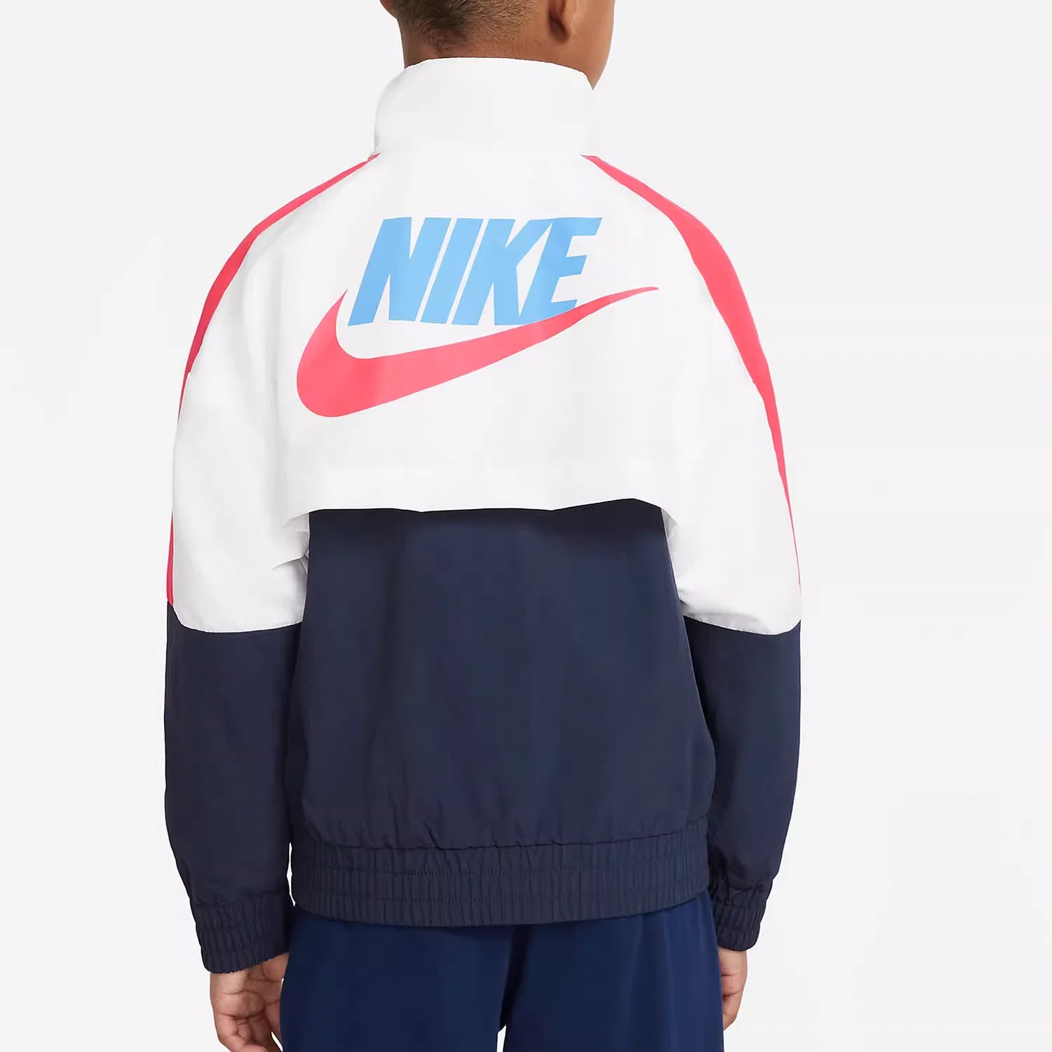 Детская куртка Nike Kids Jackets Stand Collar Moderate, Blue White Multicolor — фото 3