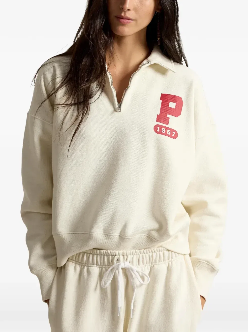 Рубашка поло с воротником на молнии Polo Ralph Lauren, белый — фото 3