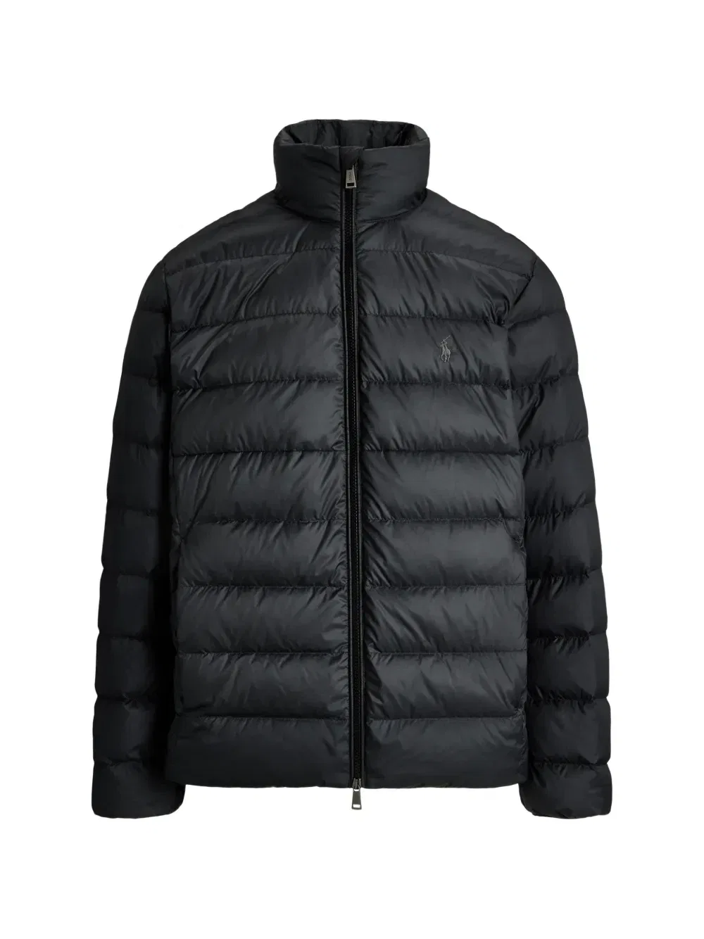 Стеганый пуховик с высоким ворником Polo Ralph Lauren, черный