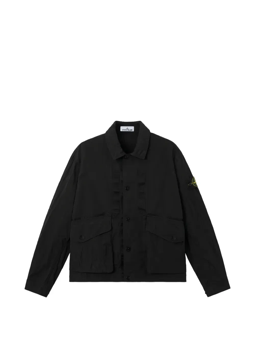 Куртка-рубашка с нашивкой-логотипом Stone Island, черный