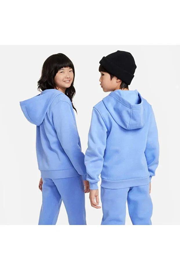 Детский спортивный костюм для девочек с флисом Sportswear Club Nike, Blue — фото 4