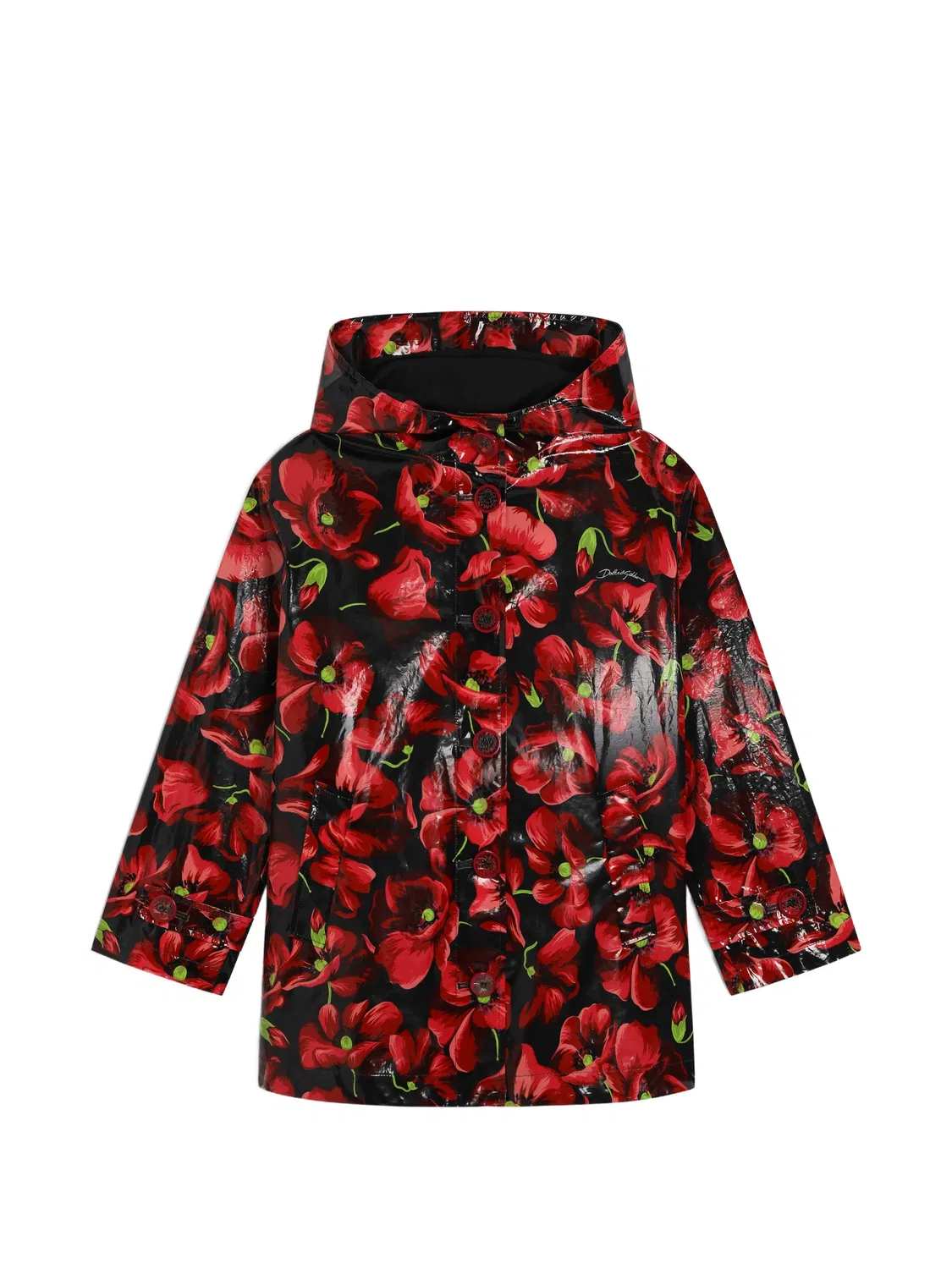 Тренч с принтом Dolce & Gabbana Kids, синий