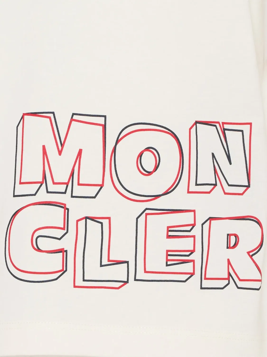 Футболка с Коротким Рукавом и Принтом Логотипа Moncler, слоновая кость — фото 2