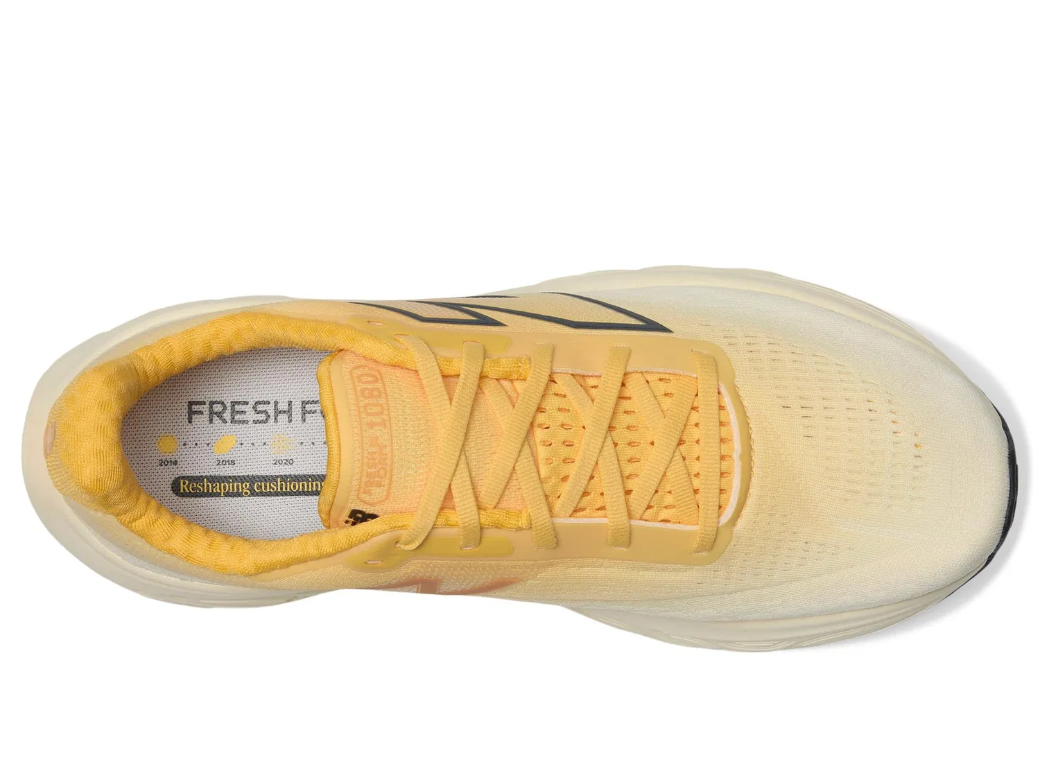 Детские беговые кроссовки с максимальной амортизацией Fresh Foam X 1080 V14 New Balance, Clementine Angora Black Cement — фото 2
