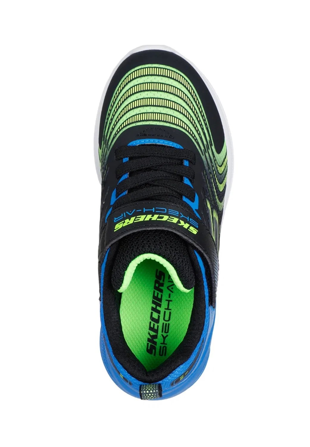 Детские кроссовки с амортизацией Microspec Max Advance Vortivox Skechers, Schwarz Grun Weiß — фото 3