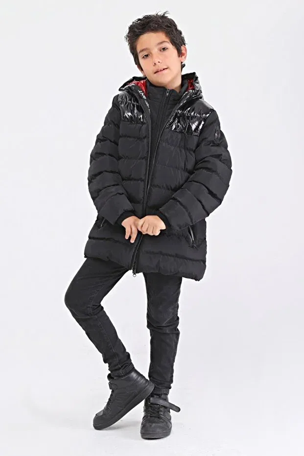 Детское пальто для девочек с капюшоном Benitto Kids, Black