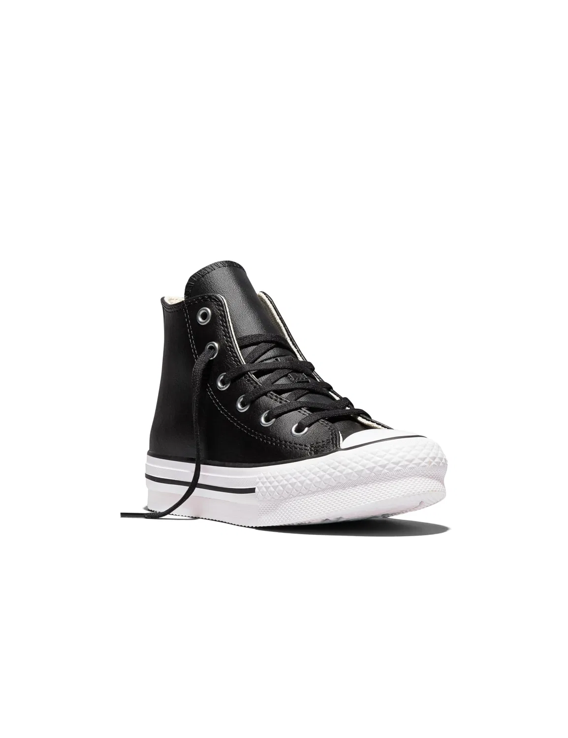 Детские кроссовки для девочек на платформе Chuck Taylor All Star Eva Lift Leather Converse, Black Natural Ivory White — фото 3