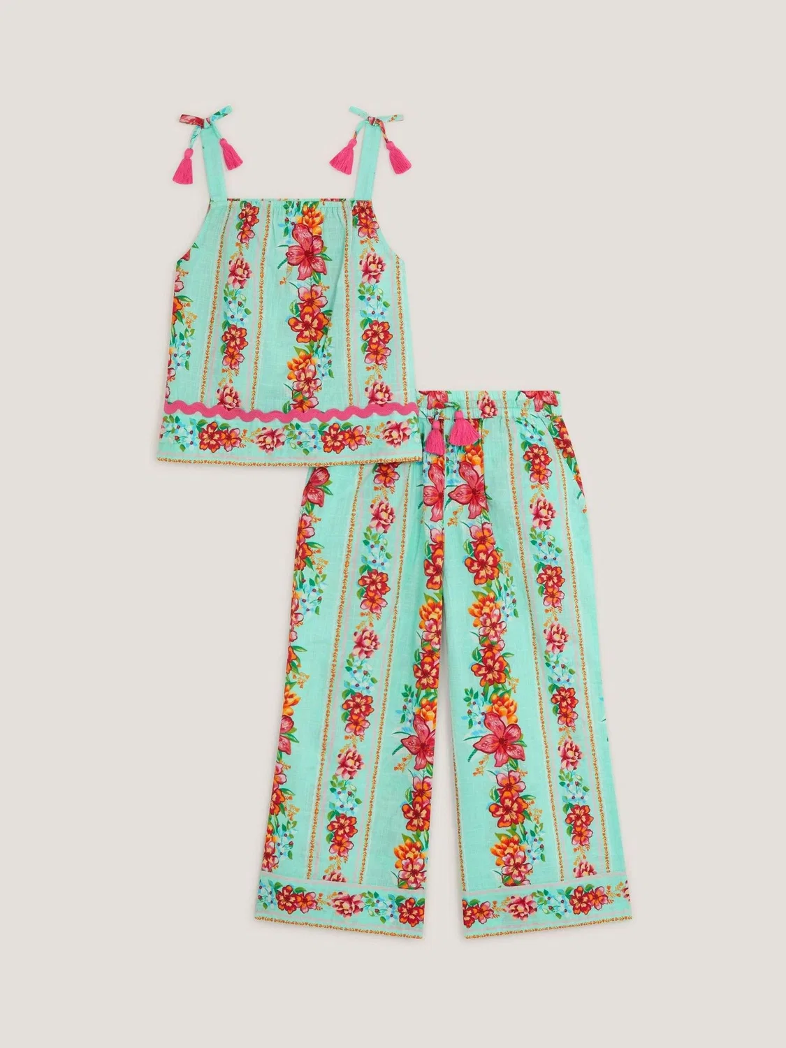 Комплект из топа и брюк Monsoon Green Vintage Floral — фото 3