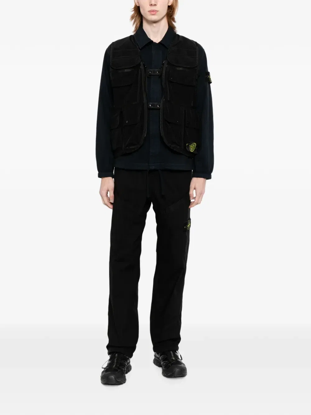 Жилет с множеством карманов Stone Island, черный — фото 2