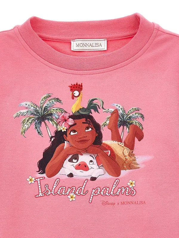 Худи с принтом Disney Princess Oceania Monnalisa, розово-персиковый — фото 3