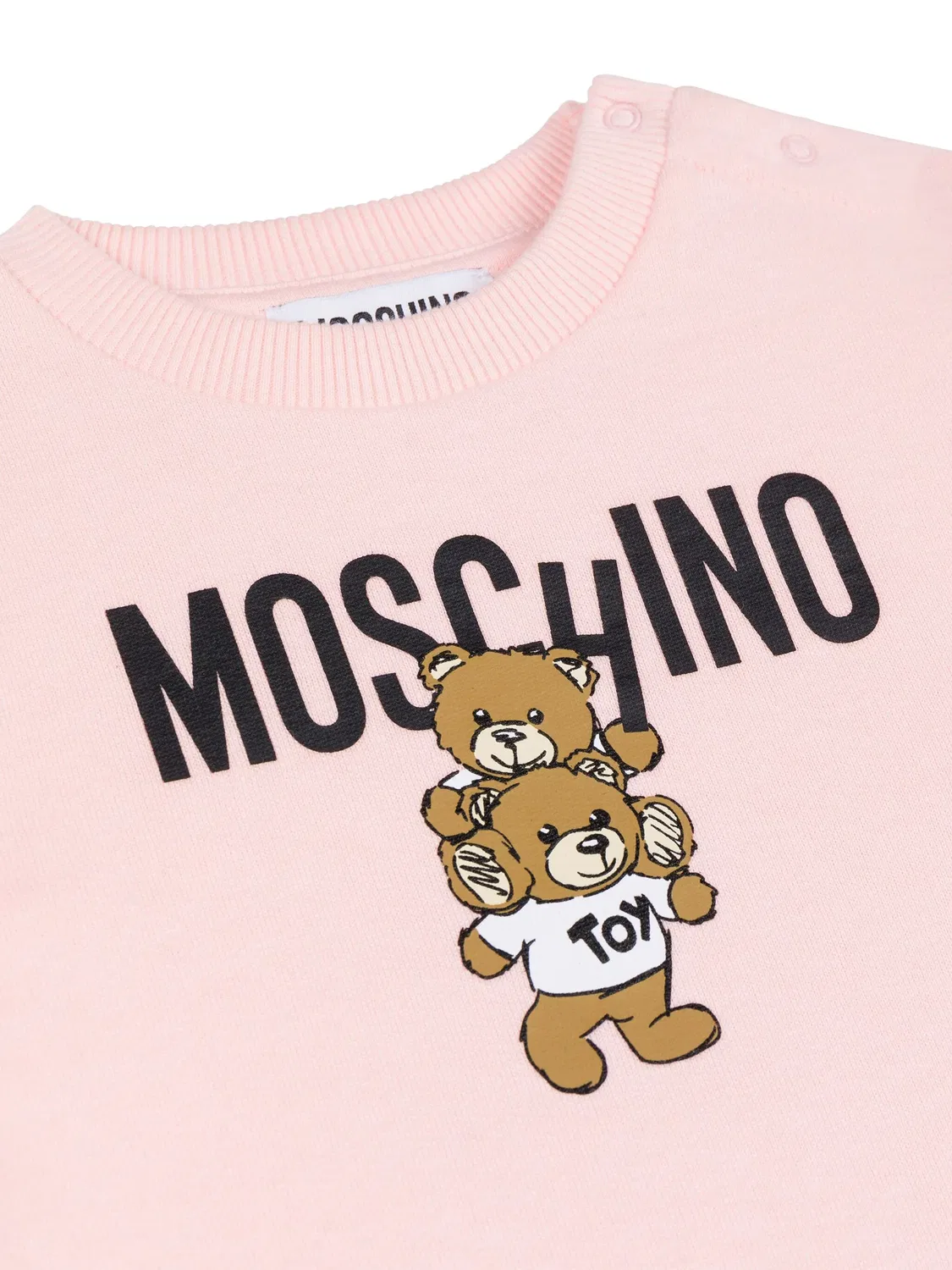 Свитшот с принтом Тедди Moschino, светло-розовый — фото 2