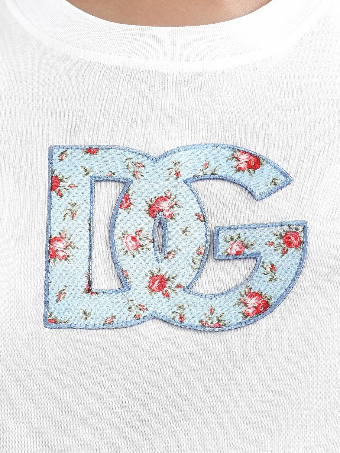Футболка с логотипом и цветочным принтом Dolce & Gabbana, белый — фото 2