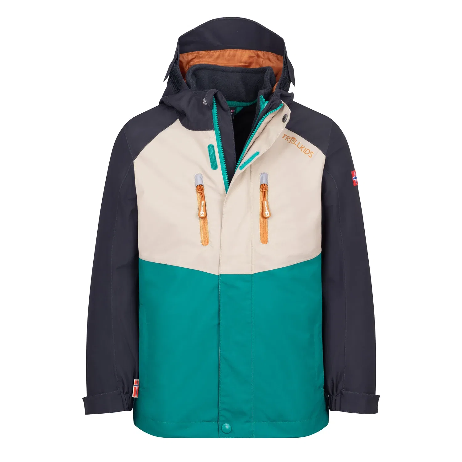 Куртка 3 в 1 Bryggen Trollkids, темно-бирюзовый