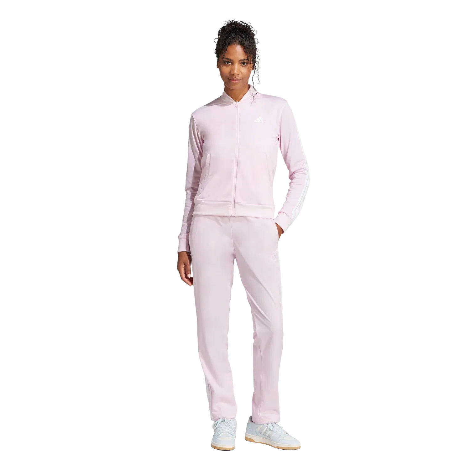 Женский спортивный костюм с длинным рукавом Adidas, розовый — фото 2