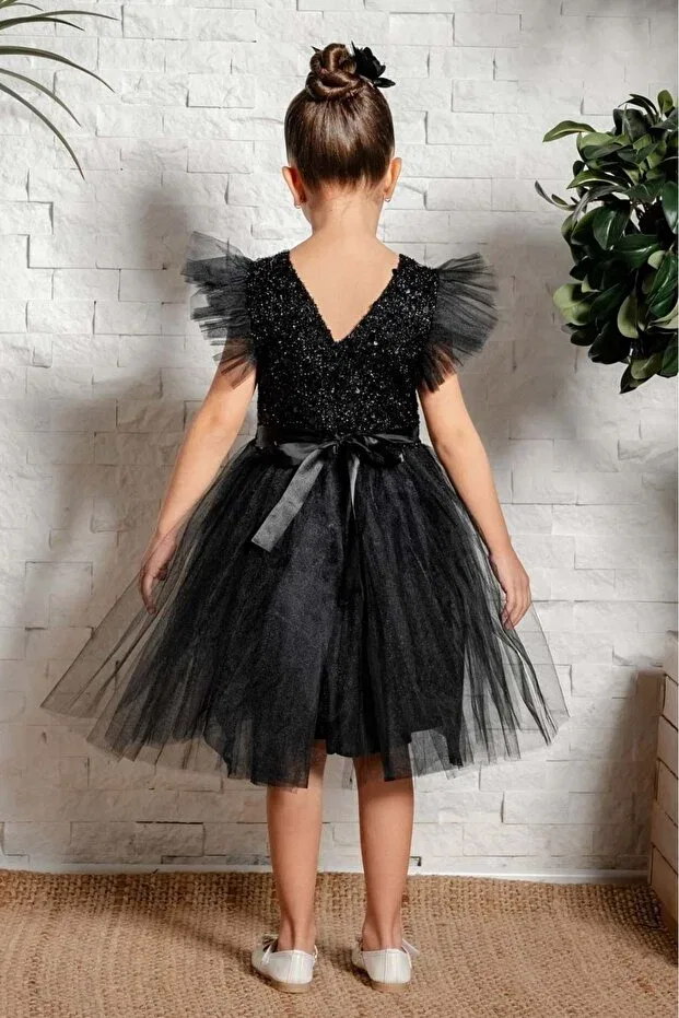 Детское платье для девочек тюлевое Mnk Baby&Kids, Black — фото 3