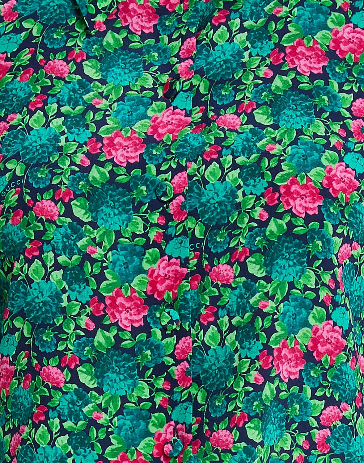 Женская рубашка с цветочным принтом Gucci, зеленый — фото 4