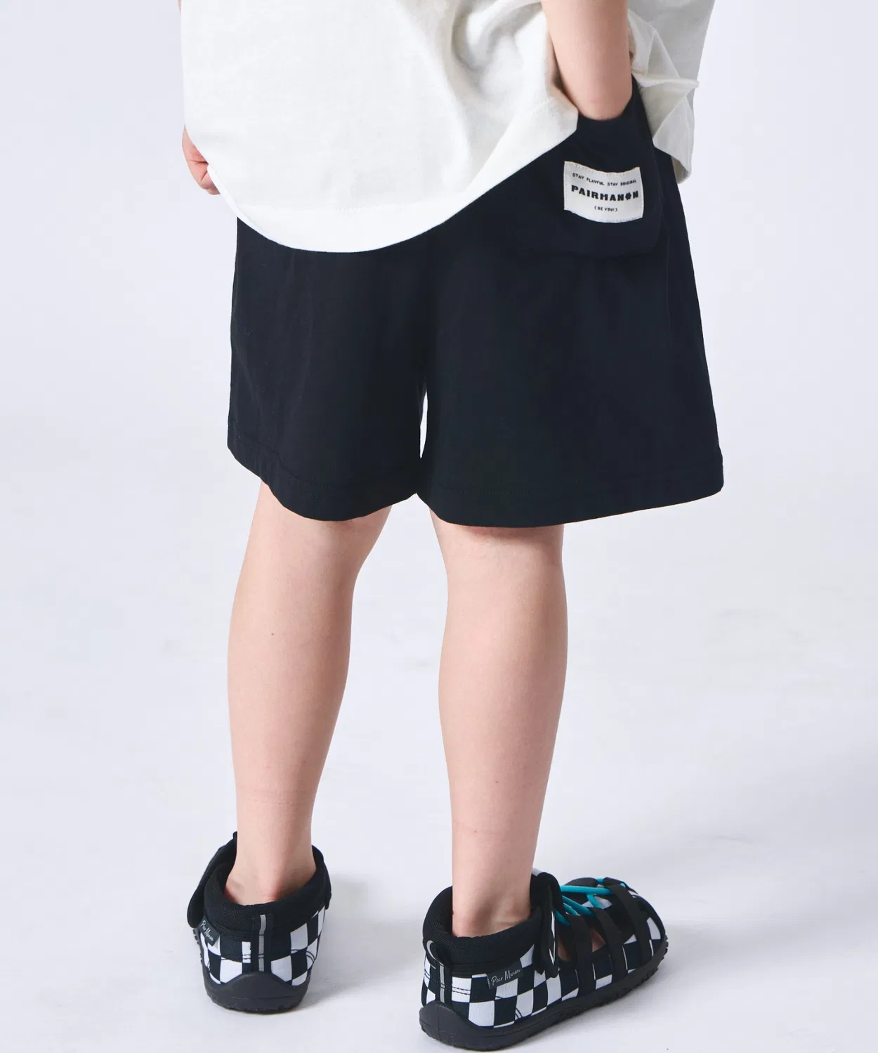 Детские шорты с принтом Side Line Short Pants pairmanon, Black — фото 3