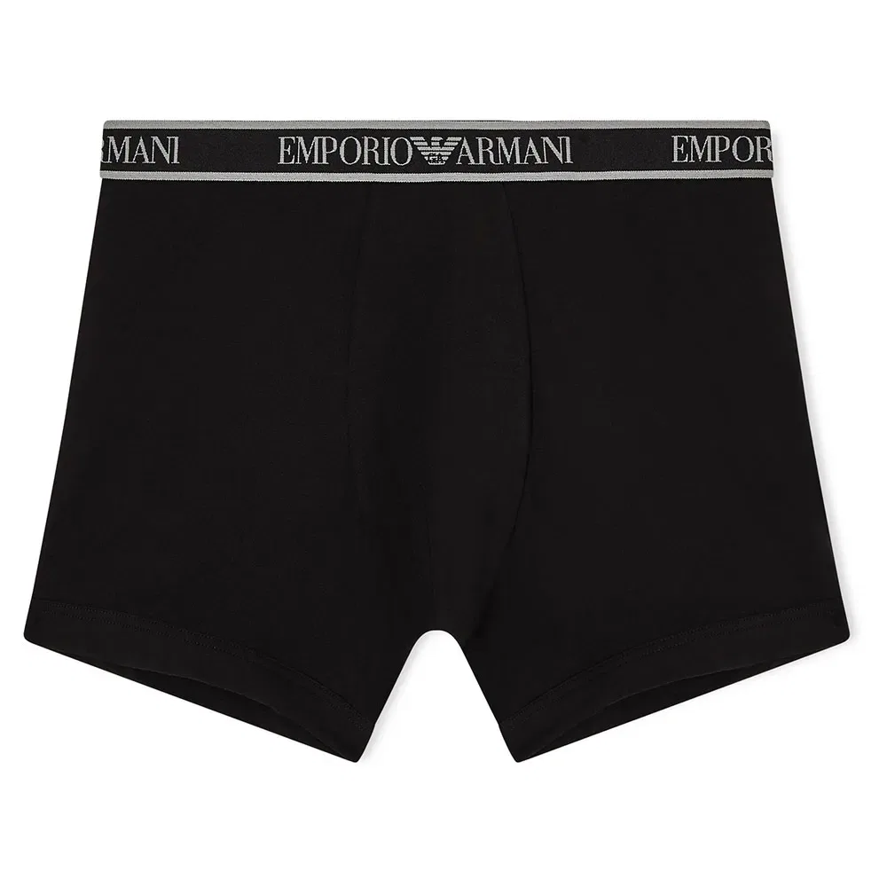 Мужские трусы-боксеры из хлопка с эластаном, 3 шт Emporio armani, Grey — фото 4