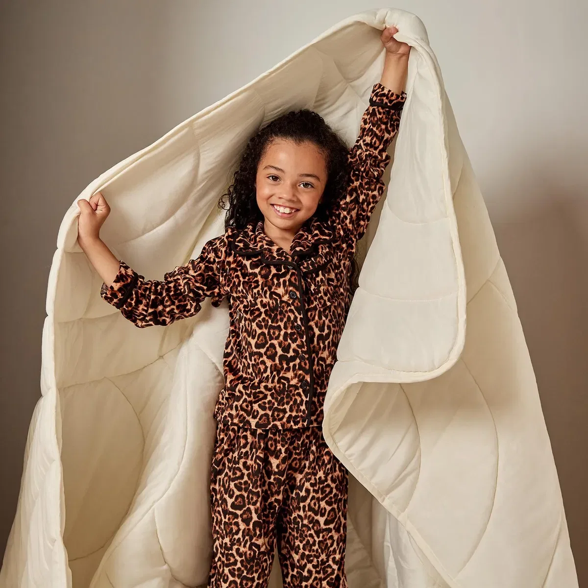 Детский комплект пижамы Mini Me Leopard Ohs, Natural