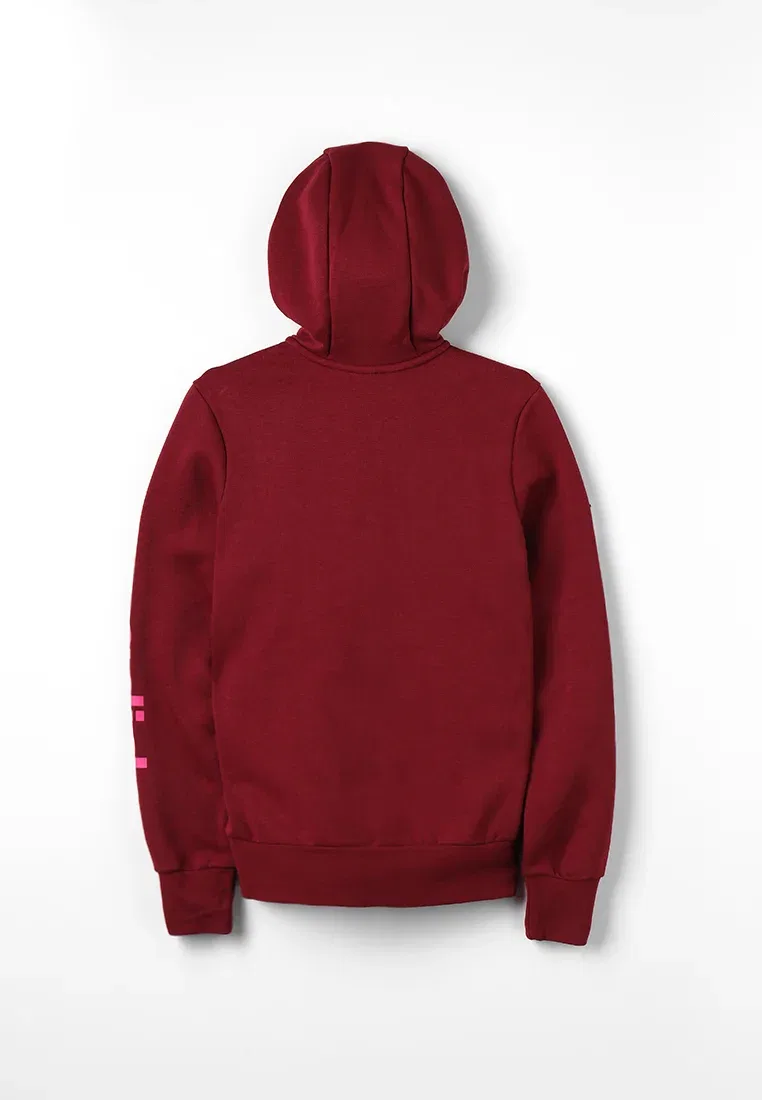 Линейная толстовка на молнии Adidas Performance, Noble Maroon/Real Magenta/White — фото 2
