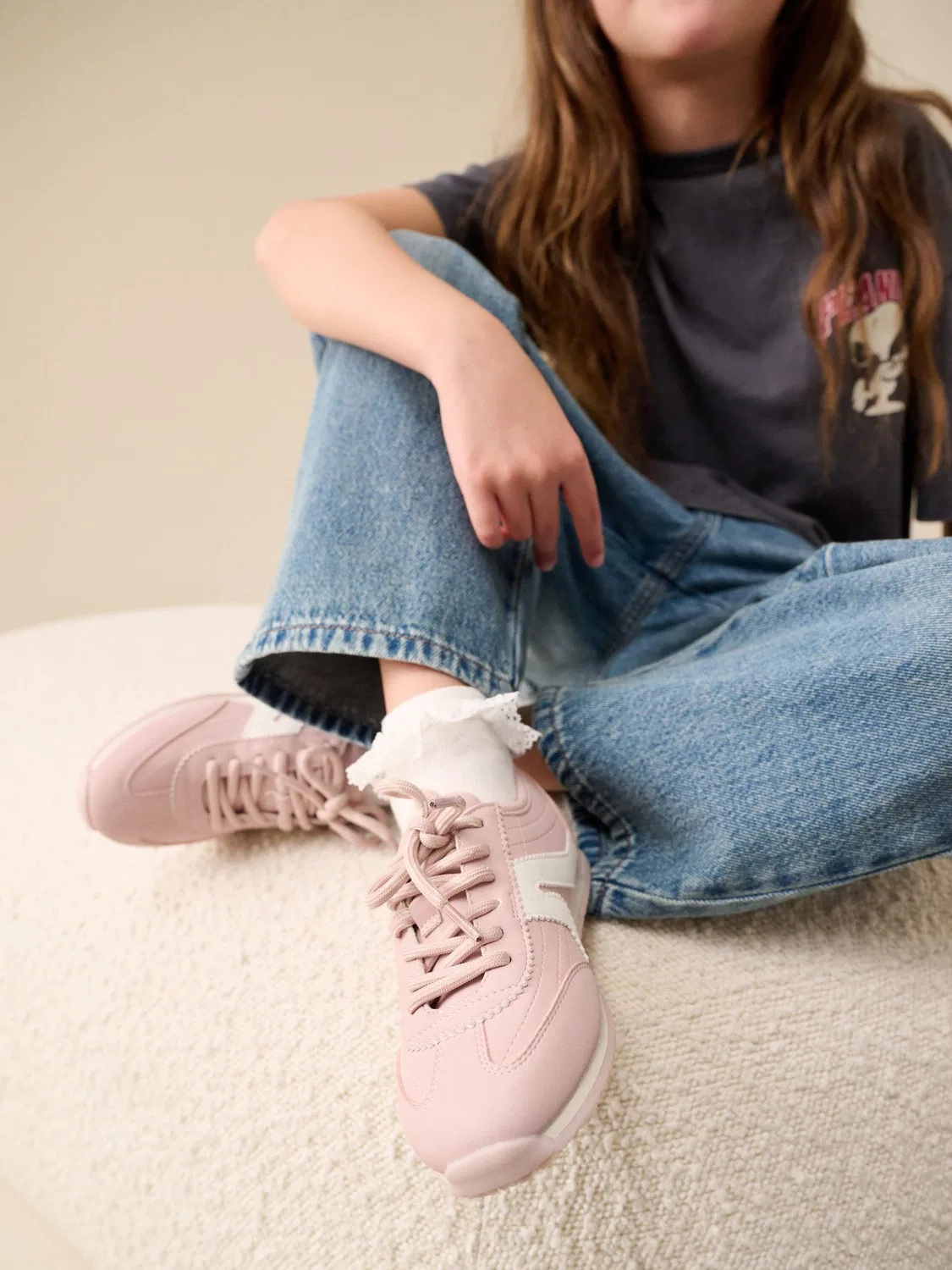 Кроссовки ретро, шнуровка, Pink Lace-up Retro Next, розовый — фото 2