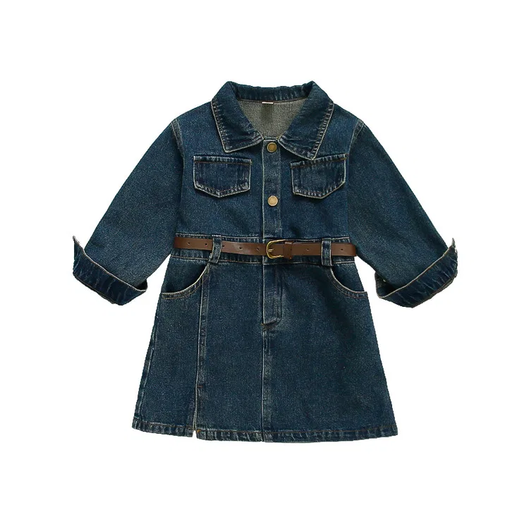 Детское платье для девочек с длинным рукавом Lanza, Denim Long-Sleeved Dress