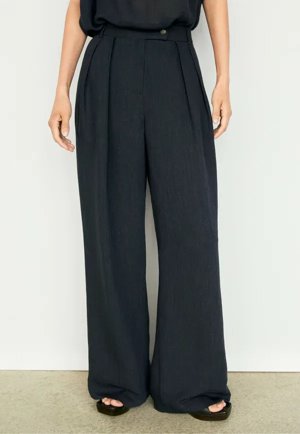 Брюки вязаные Trousers Massimo Dutti, Mottled Dark Blue, темно-синий