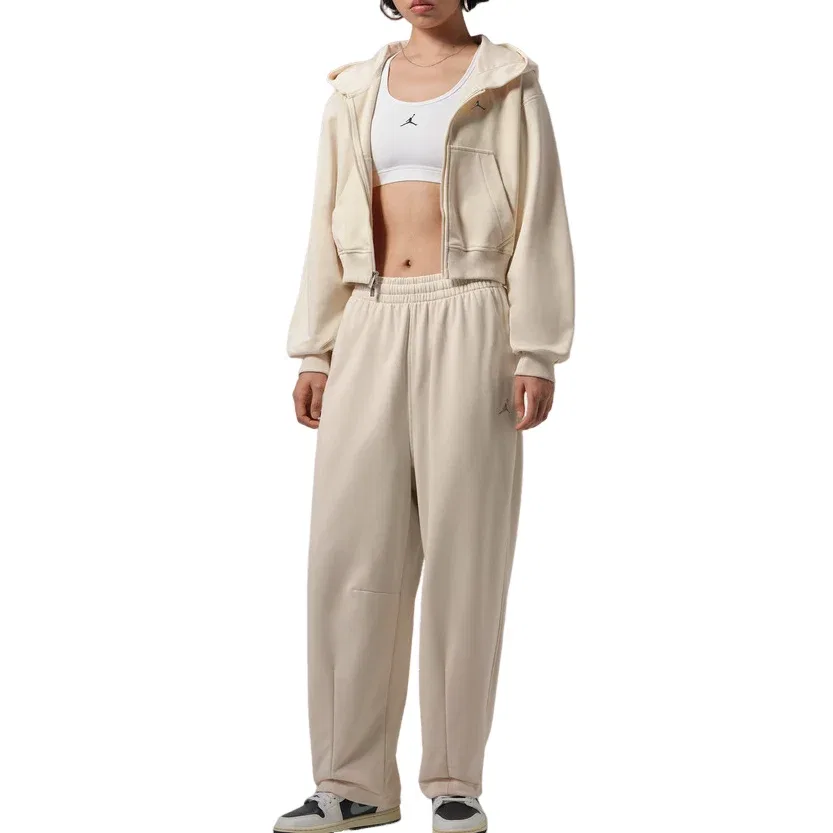 Женское худи Air Jordan Brooklyn Short Full-Zip Hoodie 'Pearl White' Jordan, Pearl White — фото 3