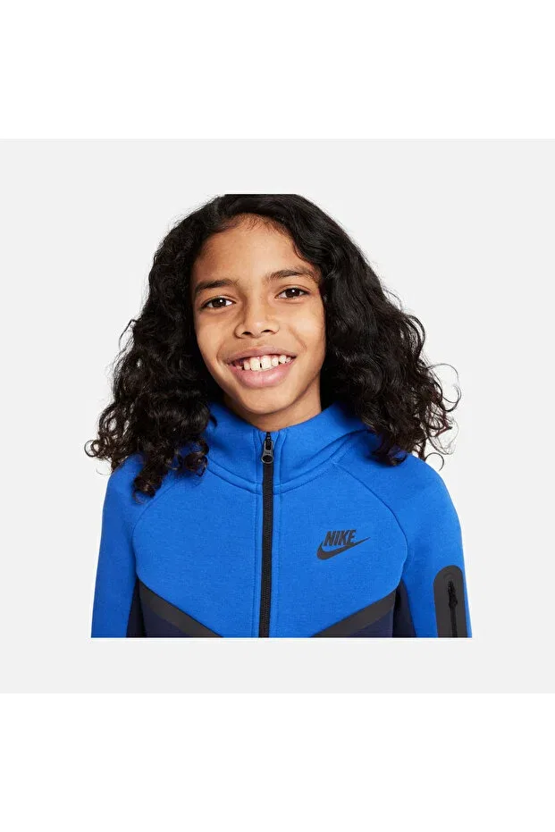 Детское худи для девочек с капюшоном, на молнии, Nike, Blue — фото 4