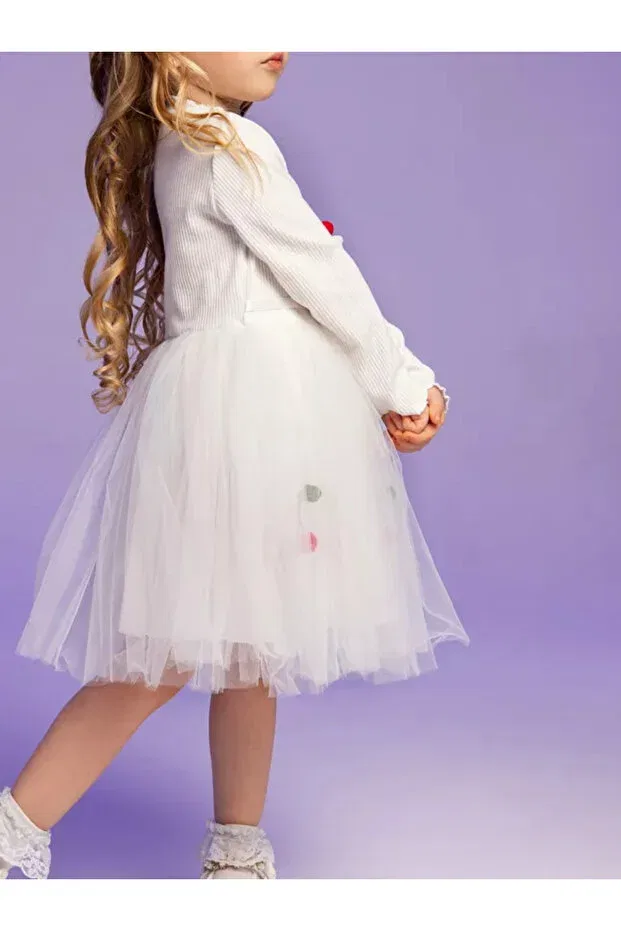 Детское платье для девочек хлопковое Cherry Nc Gift, Long White — фото 2