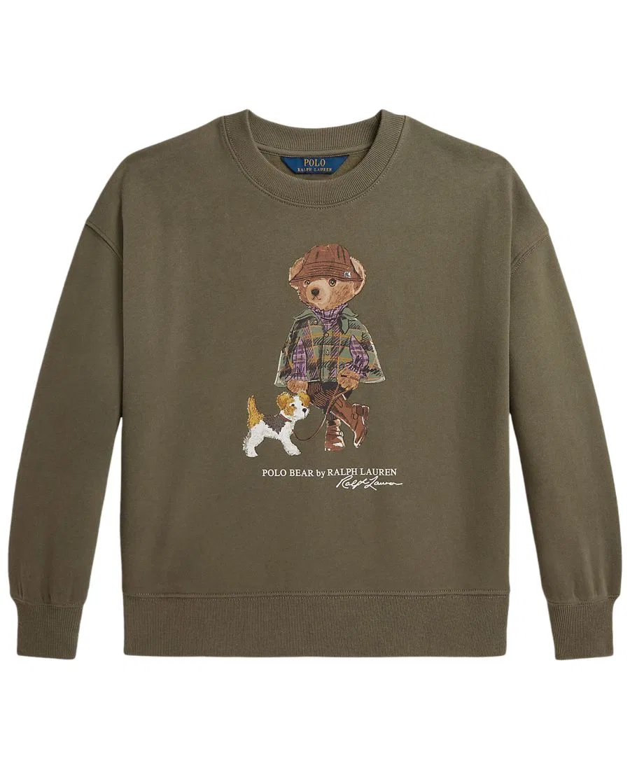 Свитшот с длинным рукавом с принтом Polo Bear Polo Ralph Lauren, Cruise Olive — фото 4