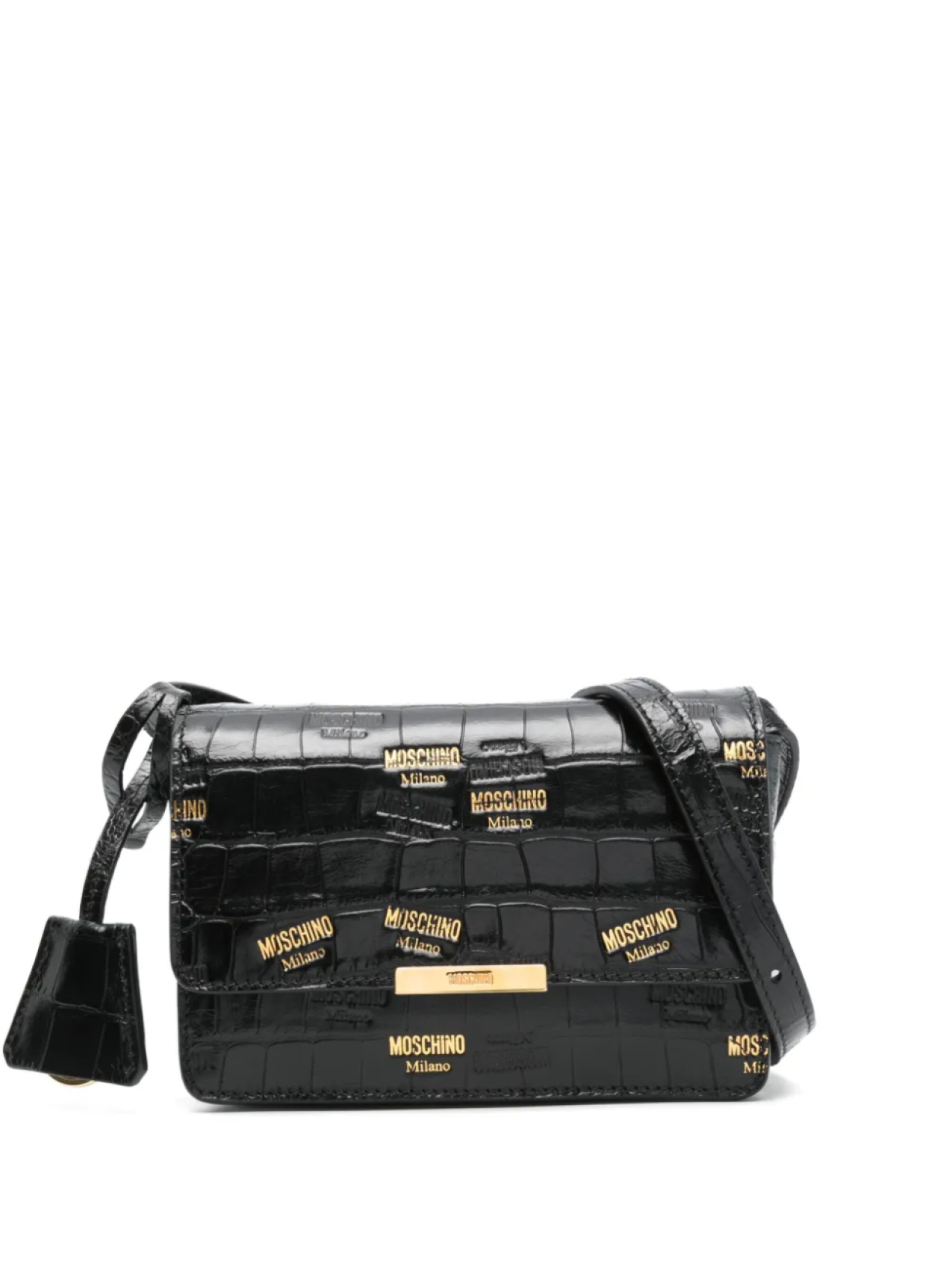 

Сумка через плечо с логотипом Moschino, черный