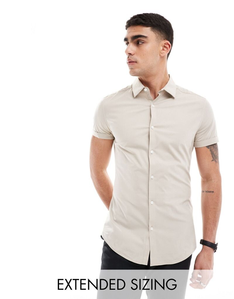 

Рубашка скинни с камнем ASOS DESIGN