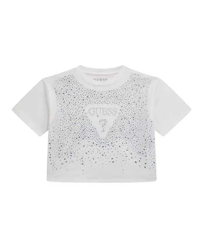 

Футболка с коротким рукавом и стразами Big Girl GUESS, белый