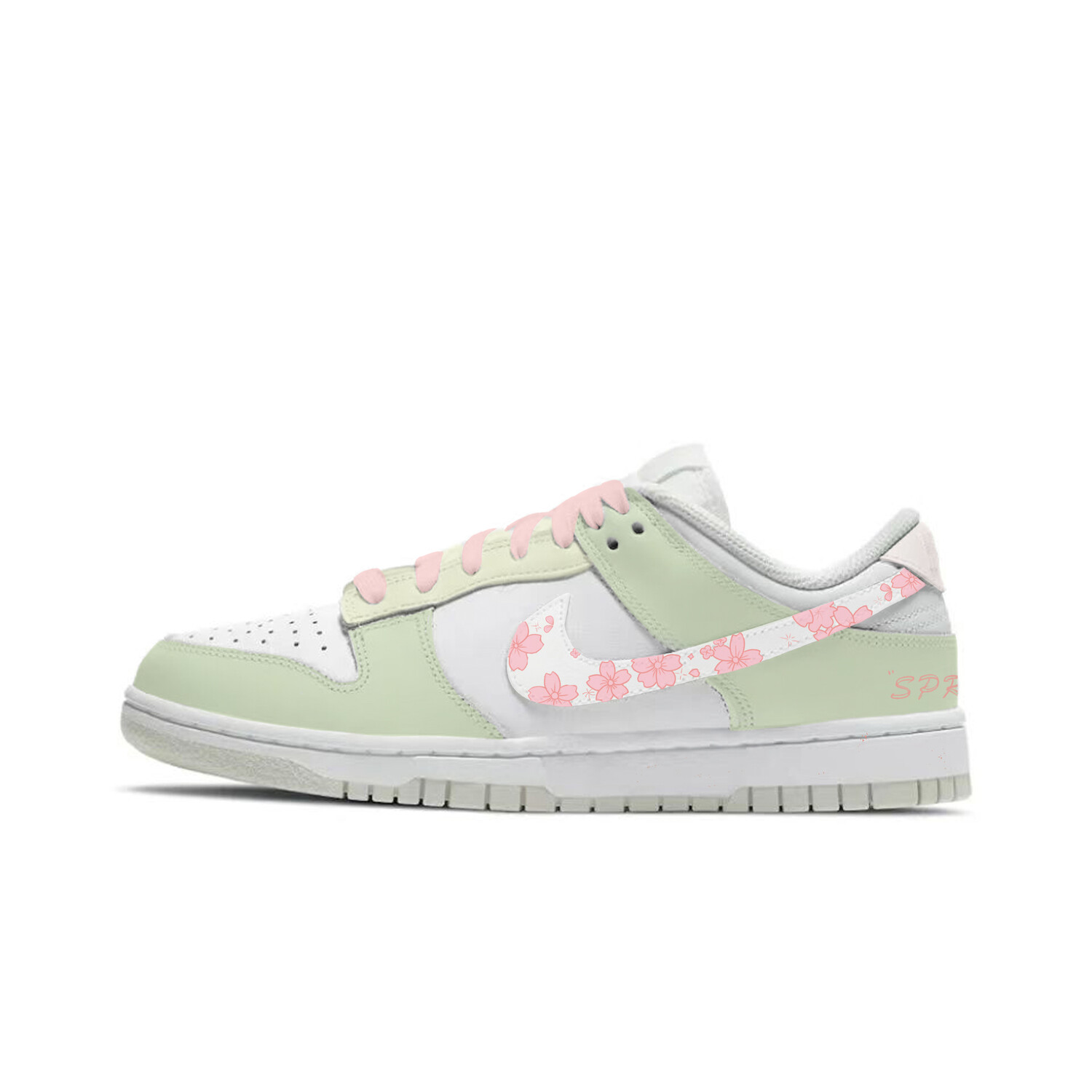 

Кроссовки Nike Dunk Skateboarding Shoes Women's Low-top Pink/white, светло-зеленый