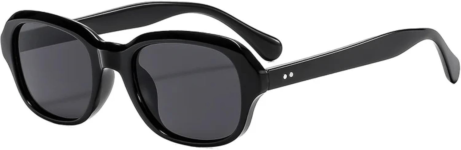 

Овальные солнцезащитные очки для женщин с прозрачными линзами цвета океана, защита от УФ-излучения UV400; мужские солнцезащитные очки в стиле панк с заклепками DSVIGF, Black Grey